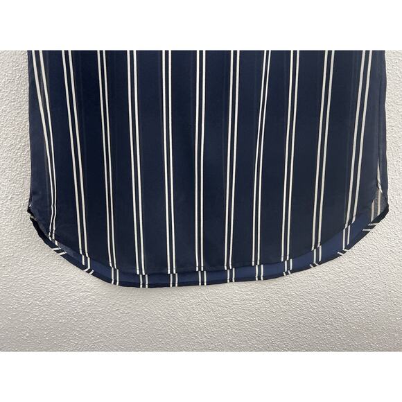 Womens J. Crew Tank Top Size 6 Blue with White Strips - Picture 4 of 12